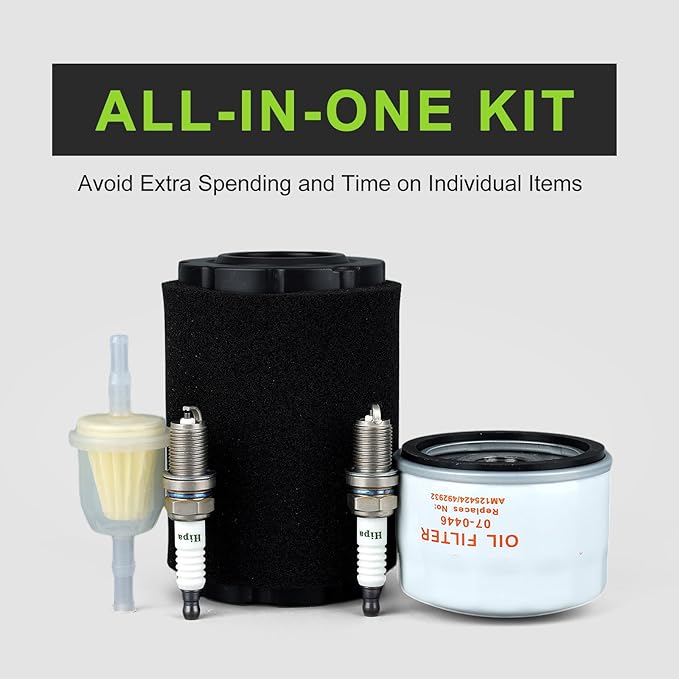 D125 MIU14395 Air Filter for John Deere D100 D105 D125 D130 D140 D110 E140 E130 E100 E120 LA145 LA135 Z255 Z235 X330 Lawn Tractor with Tune Up Kit (Two Cylinder Engine)