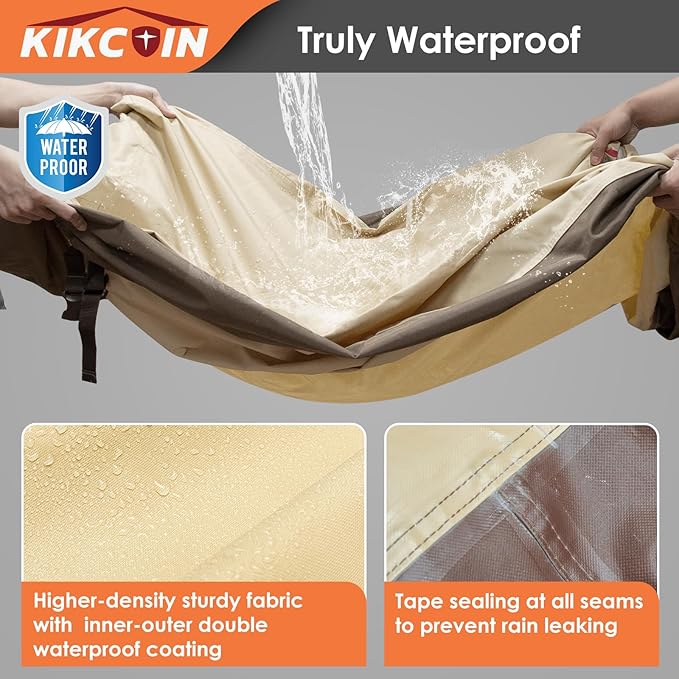 Patio Furniture Covers Waterproof for Table and Chairs, Rectangular Outdoor Furniture Set Cover, Anti-Fade, Tear/Water Resistant Patio Furniture Set Covers, 110"L x 84"W x 28"H