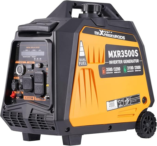 MaXpeedingrods 3500 Watt Dual Fuel Inverter Generator, Remote/Electric Start, Gas and Propane Powered for Home Backup Power, Outdoor Camping, RV Ready, EPA Compliant, Digital Display