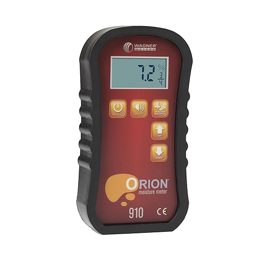 Orion® 910 Pinless Wood Moisture Meter Kit by Wagner Meters | Accurate, Non-Damaging, Deep Depth Lumber Moisture Measurement, On-site Calibration (Standard Calibrator)