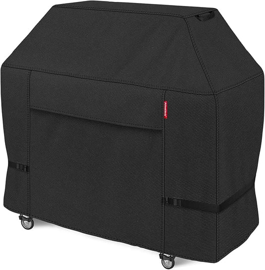 Porch Shield 64W x 24D x 48H inch Premium Gas Grill Cover Up to 64 inch, Waterproof and Fade Resistant 600D BBQ Covers for Weber, Brinkmann, Char-Broil and More, Black