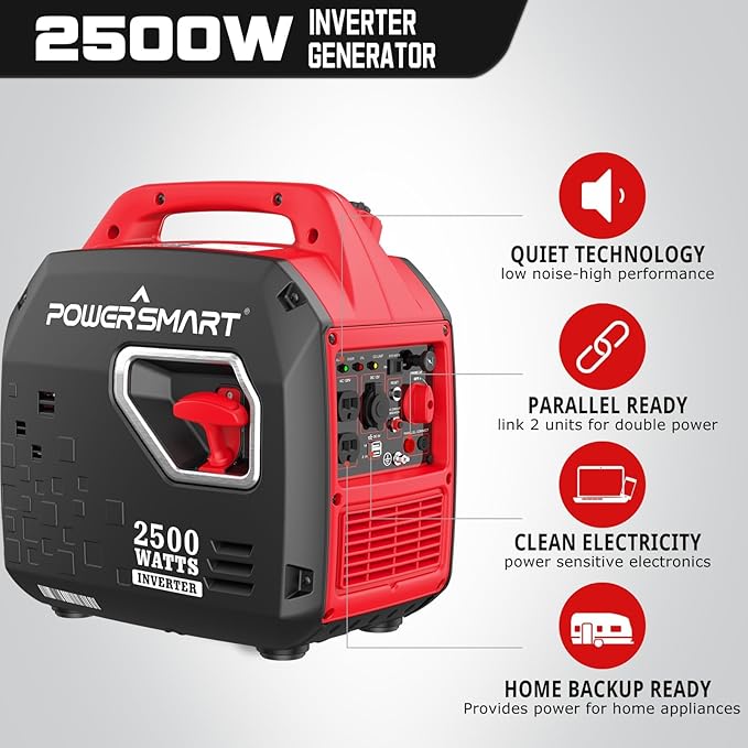 PowerSmart 2500-Watt Portable Inverter Generator with Quiet Technology
