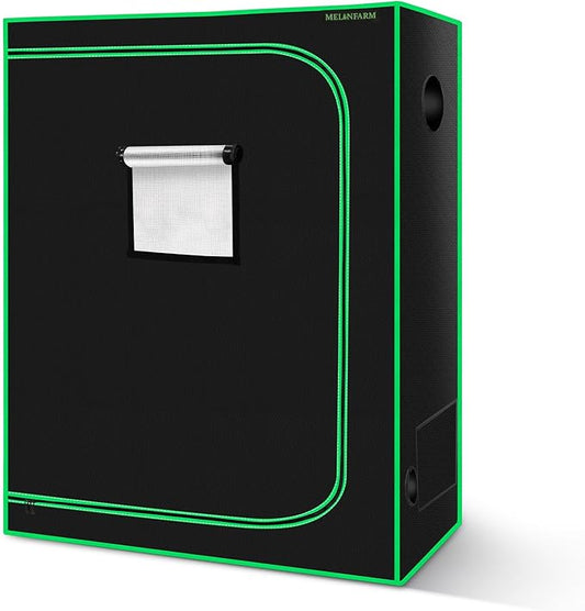 MELONFARM 57"x28"x80'' Grow Tent, High Reflective 600D Diamond Mylar Canvas with Observation Window and Floor Tray for Hydroponic Indoor Plant Growing