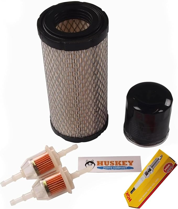 Huskey Golf Cart Tune Up Kit for Club Car Precedent 2004-Up W/ FE350 Kawasaki Motor, Includes Air Filter, Oil Filter, NGK Spark Plug, 2X Fuel Filters, Clutch Drive & Starter Generator Belt (Selective)