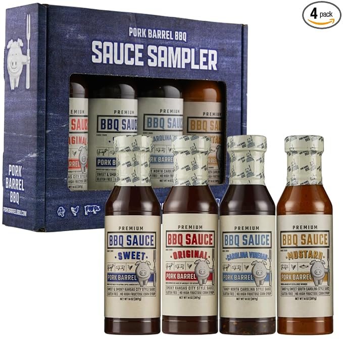 Pork Barrel BBQ Gifts for Men Set – BBQ Sauce Gift Set | The Ultimate Grilling Gift | Great on Chicken Wings, Pork, and Steak | Birthday Gifts, Gifts for Him