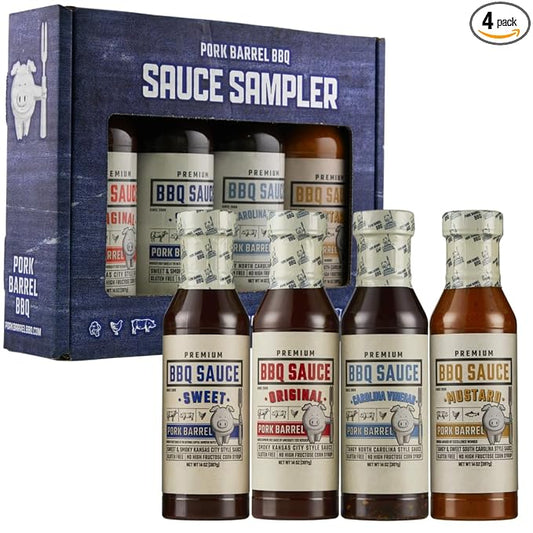 Pork Barrel BBQ Gifts for Men Set – BBQ Sauce Gift Set | The Ultimate Grilling Gift | Great on Chicken Wings, Pork, and Steak | Birthday Gifts, Gifts for Him