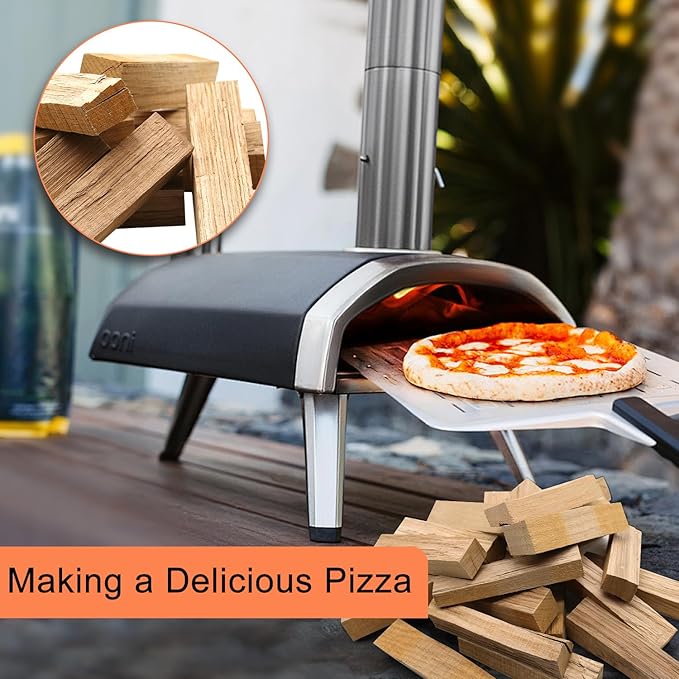 Pizza Oven Wood - Kiln-Dried Oak Wood for Pizza Ovens, 3.5-Inch Barkless Logs, Ideal for Ooni, Gozney, Solo Stove, and Other Wood-Fired Pizza Ovens, Grills, and Smokers - Approx. 10 lbs