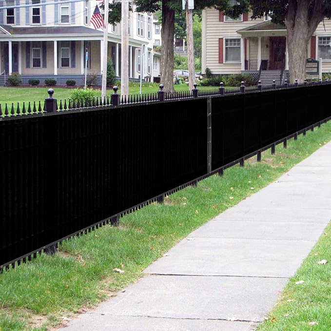 Sunnyglade 5 feet x 100 feet Privacy Screen Fence Heavy Duty Fencing Mesh Shade Net Cover for Wall Garden Yard Backyard (5 ft X 100 ft, Black)