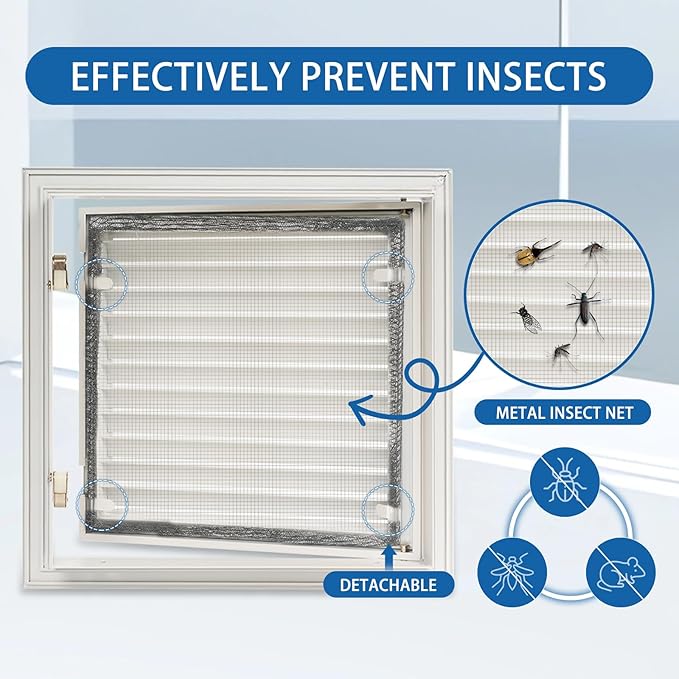 13.5 x 13.5 inch - Access Doors - Access Panel for Drywall with Push-Button Switch - Access Panel with Vent - Aluminum Alloy - White - Good Ventilation - Inside Dimensions: 12 x 12 inch