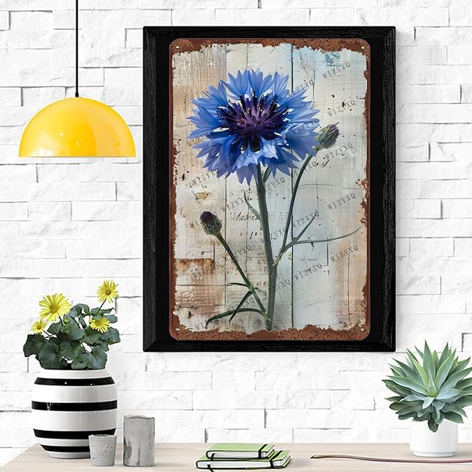 Metal Signs Wildflower Vintage Metal Tin Sign for Home Office Kitchen Bar Cafe Garden Wall Decor 12x8 Inch
