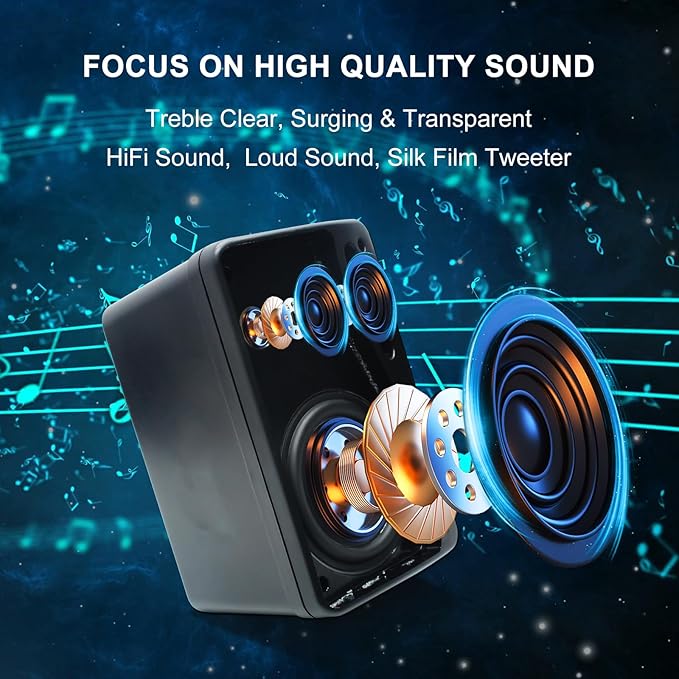 Herdio 3.5 Inch Passive Outdoor Speakers Wired Waterproof, 200W 3 Way Premium Mountable Wall Mount Speakers with Superior Sound, All-Weather Durability, for Patio Marine Boat Garage Indoor(Black Pair)