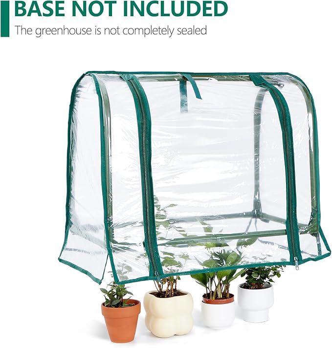 Mini Indoor Greenhouse Tabletop Garden Nursery Plant Cover Tent Humidity Domes for Home Gardening Germination and Seedling Propagation - 23x12x16.5 Inches