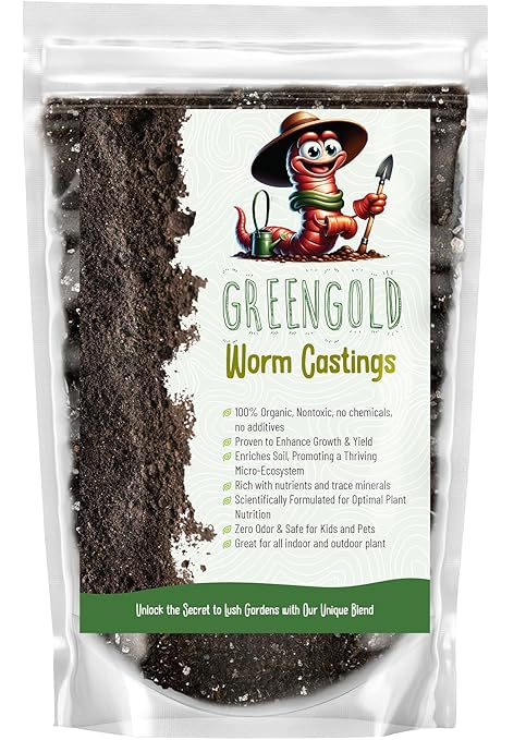 Organic Worm Castings Earthworm Castings Fertilizer for Nutrient-Rich Soil and Healthy Plant Growth (5 QUARTS)