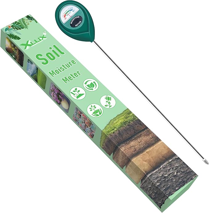 XLUX Long Probe Deep Use Soil Moisture Meter, Water Monitor Indicator Sensor, Hygrometer for Outdoor Indoor Large Pot Plants, Flower, Gardening, Farming