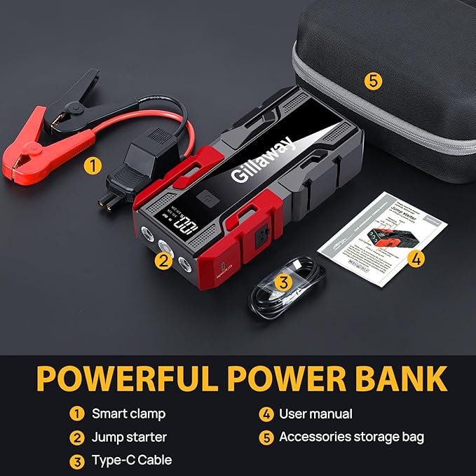 001B 3500A Car Jump Starter Battery Pack (Up to 9.0L Gas and 7.0L Diesel Engine), 12V Car Charger Jump Starter Portable Battery Jump Starter with Power Bank