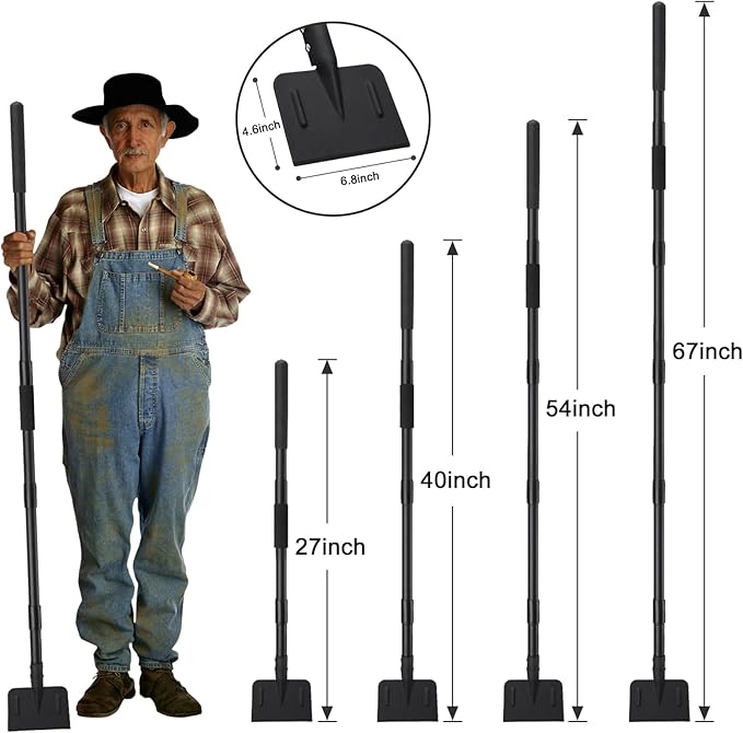 Ice Chopper, 67 Inch Tall & 1-1/4 Inch Diameter Heavy Duty Stainless Steel Ice Scraper for Driveway Garages Yards Outdoor Stairs