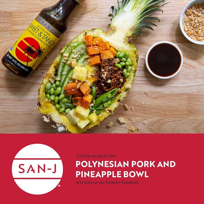 San-J - Gluten Free Sweet & Tangy Sauce - Well-balanced Sauce for Cooking - Non-GMO - 64 oz. Container