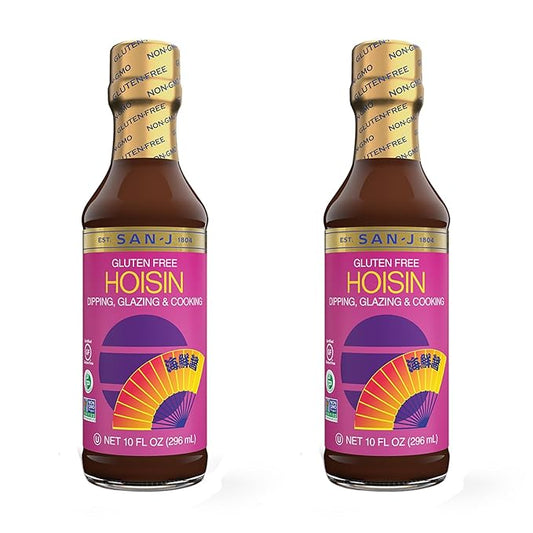 San-J - Gluten Free Hoisin Sauce - Fragrant and Tasty Cooking Sauce - Non-GMO - 10 oz. Bottles - 2 Pack