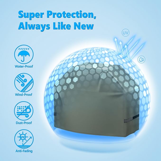 Grill Cover 50 Inch - Superior BBQ Cover for Weber Spirit Grill - 600D Outdoor Grill Cover for Weber Spirit 2 - Barbecue Cover Heavy Duty Waterproof for Weber Spirits ii 200 and Spirit 300