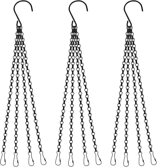 3 Pcs Hanging Baskets Chains 4 Leads Hanging Chains 23 Inches Long Flower Pot Basket Chains, for Planters, Bird Feeders, Lantern, Lamp