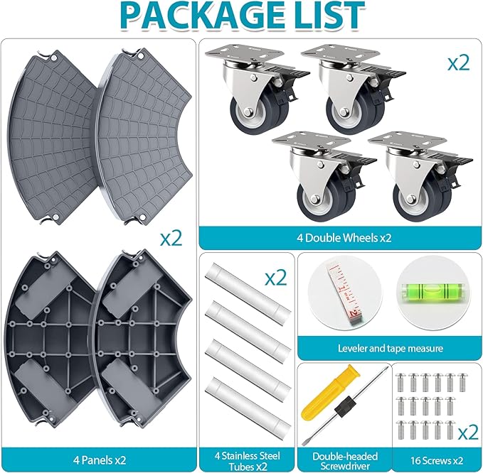 VANCASTLE Plant Caddy Plant Stand with Wheels, Heavy Duty Plant Roller Base 15-22 Inch Adjustable，Palnt Wheel Base 440 LBS, Large Potted Planter Cart Dolly for Flower Mover, Gray, 2 Pack