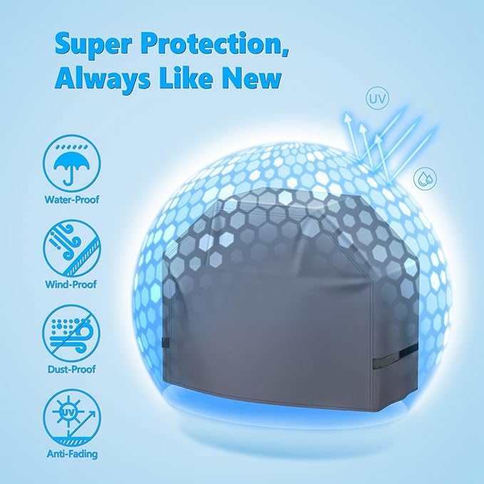 Grill Cover 50 Inch - Superior BBQ Cover for Weber Spirit Grill - 600D Outdoor Grill Cover for Weber Spirit 2 - Barbecue Cover Heavy Duty Waterproof Fit Weber Spirits ii 200 and Spirit 300