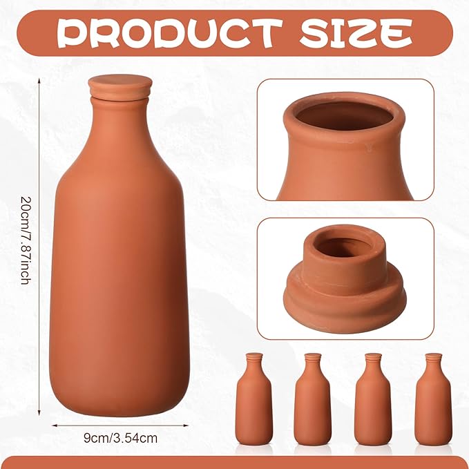 2 Pcs 24oz Ollas Terracotta Watering Pots Self Watering Planter Insert Terracotta Globes Clay for Outdoor Indoor Garden Plants, Easy to Refill