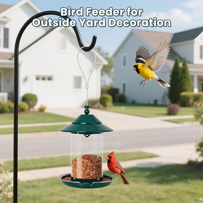 Metal Bird Feeder for Outdoors – 2.4LB Hanging Bird Feeder with 360-degree, Weatherproof & Rust-Resistant, Easy to Fill & Clean for Wild Bird Feeders in Backyard & Garden(2pcs)