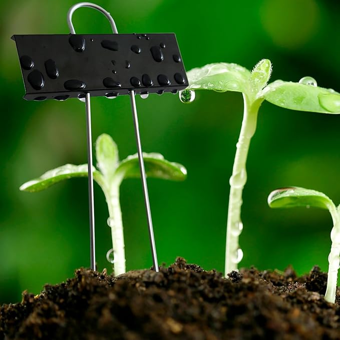 Plant Labels Metal Stainless Steel Garden Plant Markers Weatherproof Stake Tag Garden Plant Tags with Pen for Outdoor Seedling Flower Herb Vegetable Greenhouse(30 Pack) (Black)