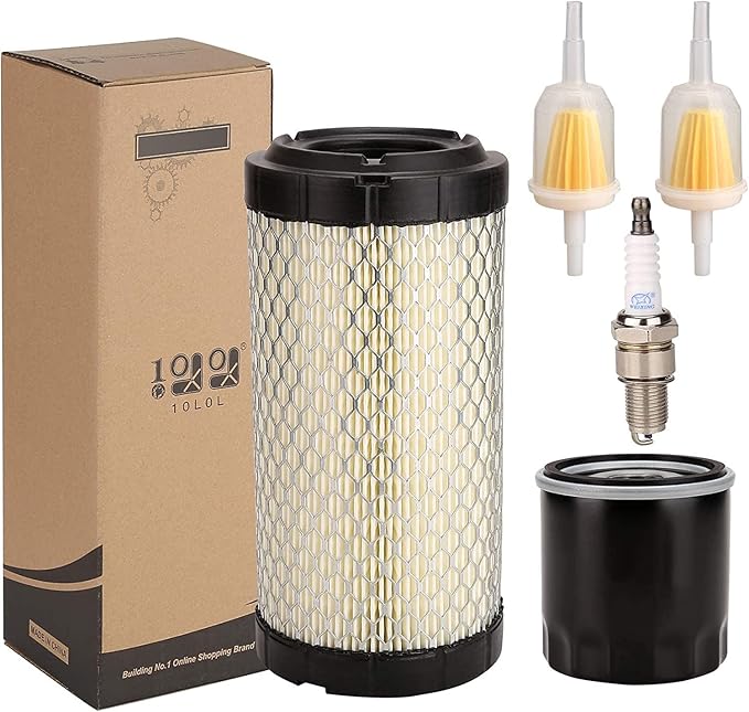 10L0L Golf Cart Tune Up Kit for Club Car Precedent 2004-UP with Kawasaki Engine, Includes Air Oil Fuel Filter 102558201, 1016467, 102003201, Spark Plug BPR2ES