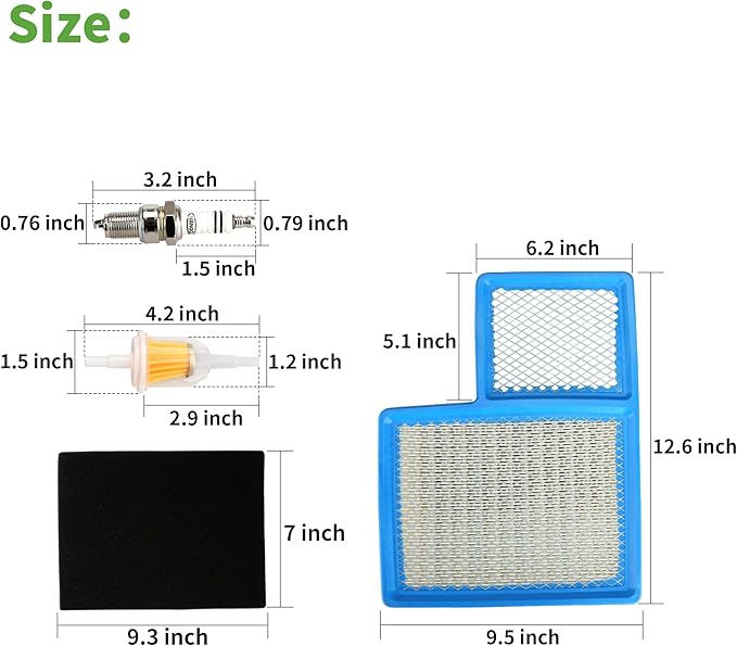 10L0L Golf Cart Tune Up Kit for Yamaha G16,G19,G20,G21,G22 and Yamaha G29 Drive Gas 4 Cycle Models with 301cc/357cc Engines with Air Filter PreFilter Fuel Filter Spark Plug