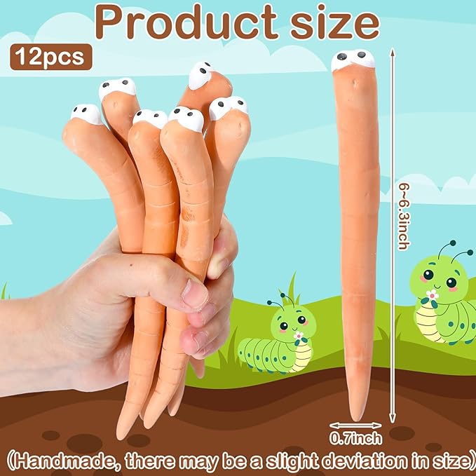 12 Pcs Water Sensor Ceramic Worm The Potting Shed Worm Water Sensor Plant Decoration Moisture Monitor Gardening Houseplant Humidity Meter Fun Gardening Gift for Christmas Stocking Stuffers