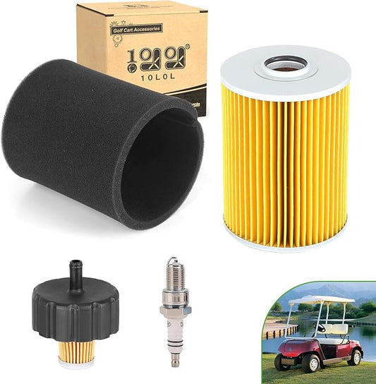 10L0L Tune Up Kit for Yamaha G2 G8 G9 G11 4 Cycle Gas Golf Cart 1985-1994, Replaces J10-14417-00 J38-14450-00, Air Filter Pre-Filter with Spark Plug Fuel Filter