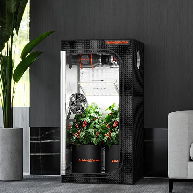 Spider Farmer 2x2x4 Grow Tent Pro-Grade, 24"x24"x48", with Removable Floor Tray, 1680D Thicken Mylar Canvas, 2x2 for Indoor Hydroponic Growing for SF1000, SE1500, G1500
