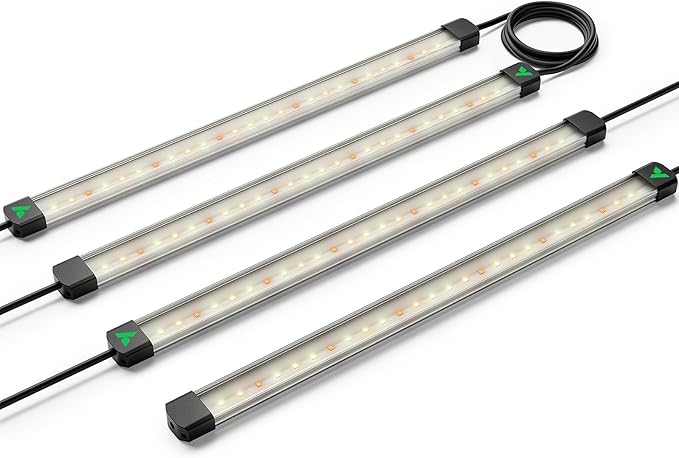 VIVOSUN Lumaray LED Grow Light Bars 16”(4-Bar), Full Spectrum Side Lighting with 60% Red Light up to 25% Yields for Grow Tents, Greenhouses, Magnet Reliability Upgraded, SGS Compatible