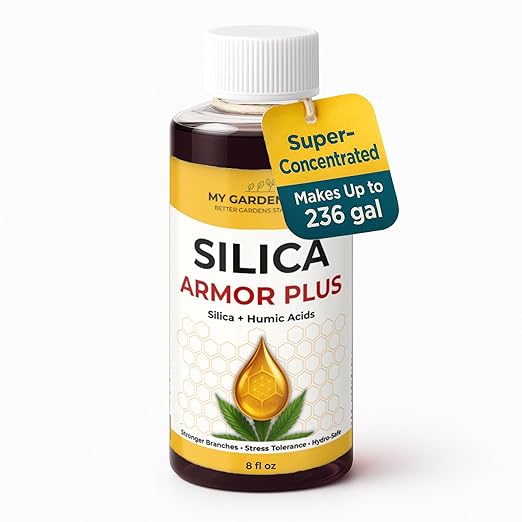 Silica for Plants with Humic Acids – Hydroponic Nutrients & Bloom Fertilizer – Stronger Branches, Stress Tolerance & Big Bloom Growth – Hydroponic Plant Food for Indoor & Outdoor Growers (8 oz)