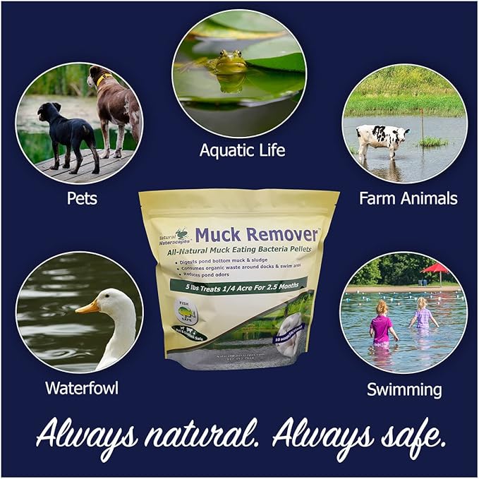 Muck Remover Pellets 10 lb Pond Tablets Treats 2.5 Acres - Pond Sludge Remover, Lake Muck Removal