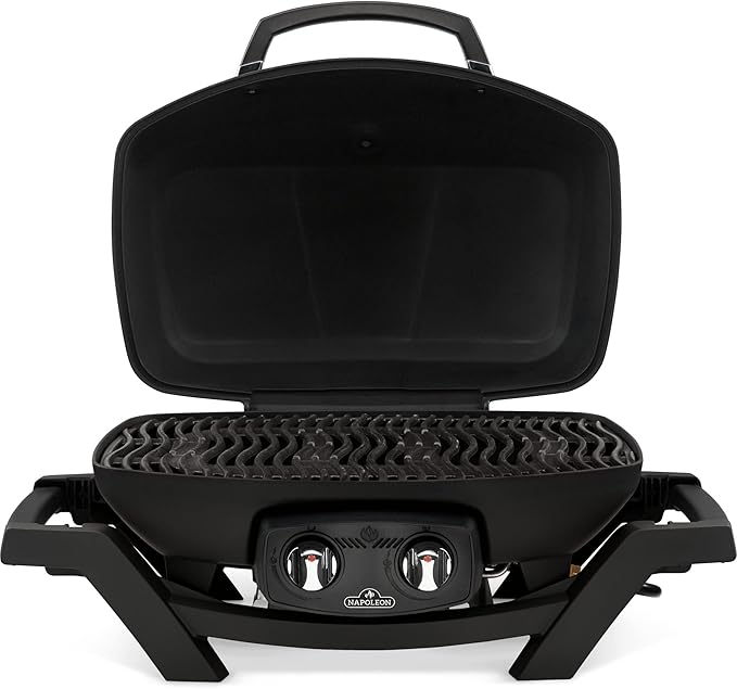 Napoleon TravelQ PRO285 Portable Natural Gas Grill, Black, 2 Burners, Tailgating, Camping, and Small Outdoor Spaces