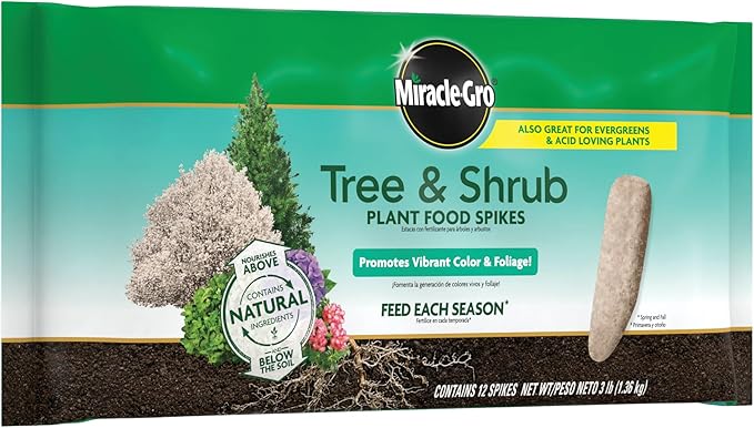 Miracle-Gro Tree and Shrub Plant Food Spikes, For Deciduous, Flowering and Evergreen Trees, 12 Spikes