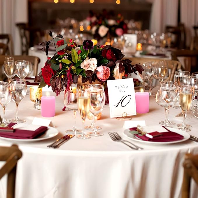 12 Pack 2x3 Inch Pink Pillar Candles for Romantic Valentine's Day, Unscented Column Candles for Home Restaurants Spa Church Weddings, Smokeless Dripless and Clean Burning Emergency Candle