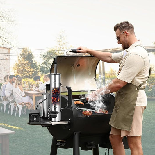 Cold Smoke Generator for Traeger Smoker Grill, Cordless Electric Smoke Tube with Air Pump, Cold Smoking for Cheese - Continuous Billowing Smoke, Men Gifts, for Tailgating, Backyard, Party