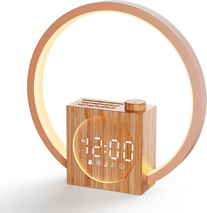 Sunrise Alarm Clock with Sound Machine: White Noise Machine for Heavy Sleepers, 12 Light Colors 30 Sleep Sounds 20 Brightness 32 Volume - Wake up Light with Touch Control for Bedrooms and Better Sleep