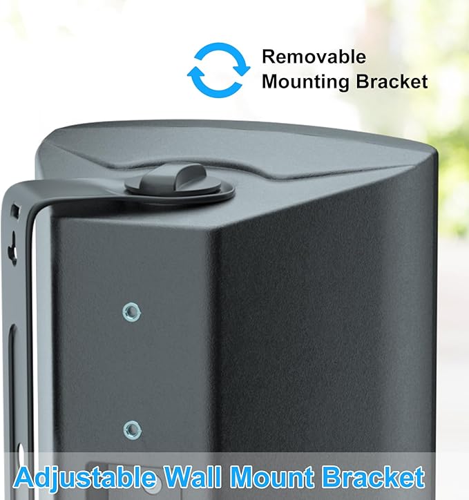 STUDIOFINIX 800W 6.5 Inch Outdoor Bluetooth Speakers Waterproof Wired with Multifunctional Amplifier Wall Mount Weatherproof Loudspeaker System for Patio Garden Poolside Home(4 Speakers,Black)