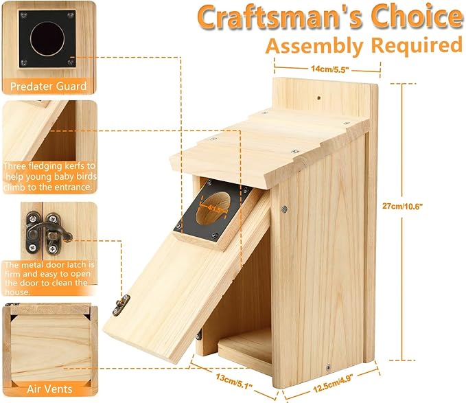 2 Pack Wood Bird Houses for Outside with Paint Set for Bluebird Finch Swallow Wren Chickadee, Crafts & DIY Birdhouse Kits for Adults & Kids to Build