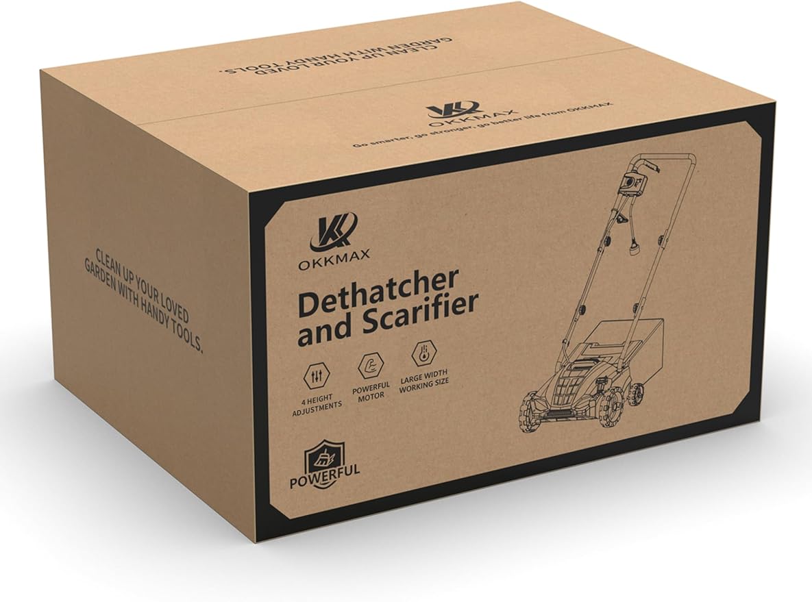 2-in-1 Electric Dethatcher Scarifier, Lawn Dethatcher with Collection Bag, 4-Position Depth Adjustment,13-Inch Working Width, Foldable Handle Design for Easy Carrying and Storage,Thatcher for Lawn