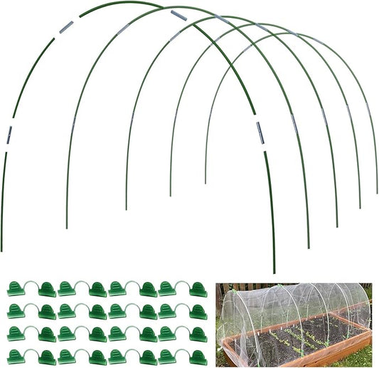 MAXPACE Greenhouse Hoops for DIY 2.8ft or Wider Grow Tunnel, Rust-Free Fiberglass Support Hoops Frame for Garden Fabric, DIY Plant Support Garden Stakes, Gardening Supplies, 25pcs