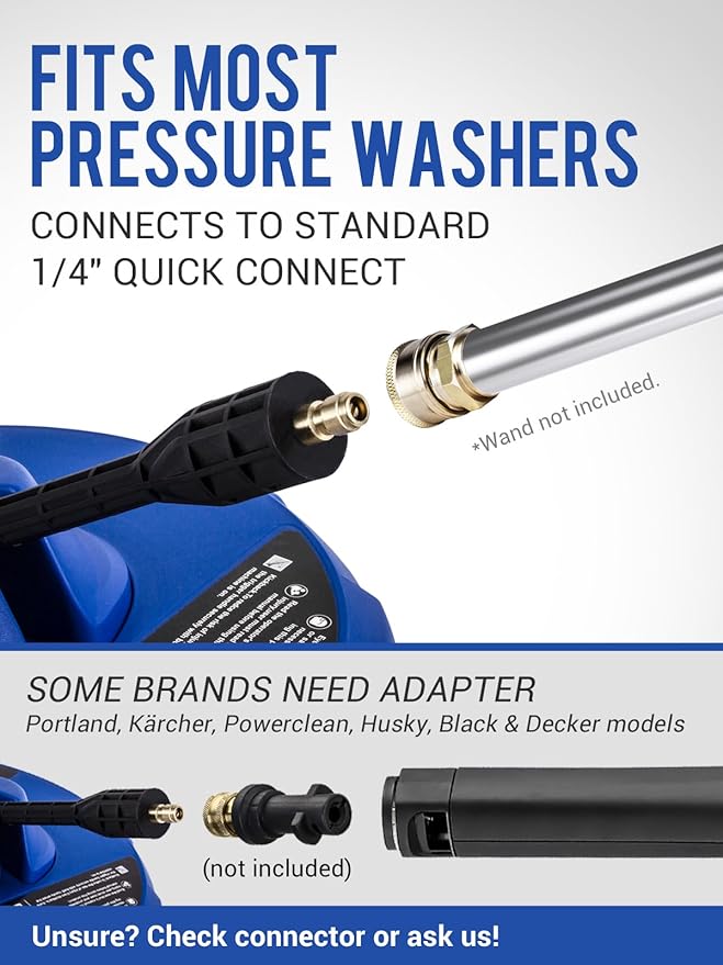 MEKOH 14” Electric Pressure Washer Surface Cleaner Attachment, 2500 PSI Universal Power Washer Accessories for Driveway Sidewalk Deck Patio Concrete Cleaning, 1/4" Quick-Connect, Dual Rotary Nozzles