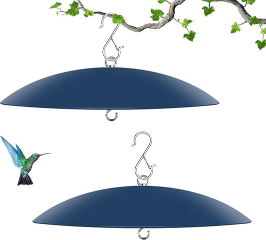 Bird Feeder Dome Guard,Squirrel Baffle for Hanging Feeder,13-Inch Squirrel Cover for Shepherd's Hook in The Outdoors (Blue), 2 Pack