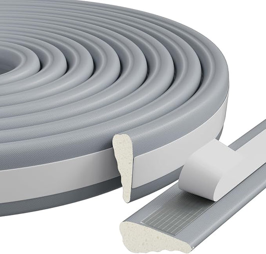 3 Pack*16.4 Ft Weather Stripping Seal Strip for Doors,Soundproofing Window Insulation Draft Stopper for Winter, Selfadhesive Foam Weather Strip for Door Frame,Door Gap Filler Noise Blocker(Gray)