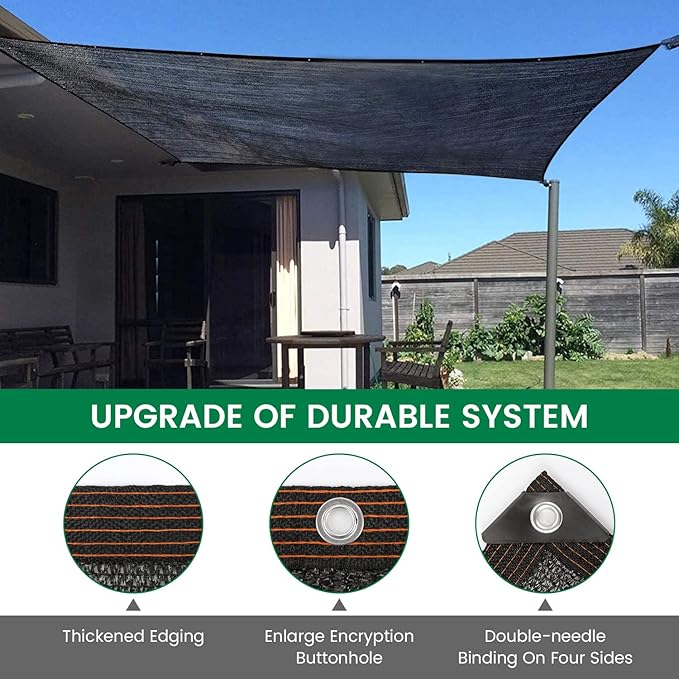 70% 20 X 48 FT Black Shade Cloth, Outdoor Sunblock Shade Cloth with Grommets, Durable Sun Shade Netting Shading Antifreezing for Patio, Garden, Plants Cover, Greenhouse, Barns, Dog Kennel